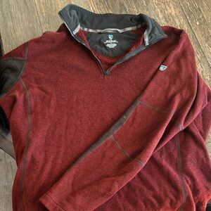 Kuhl Men's Burgundy and Gray Sweater